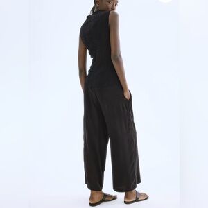 NWT H&M Black Wide Leg Pull -On Viscose Bland Pants Size XXL
